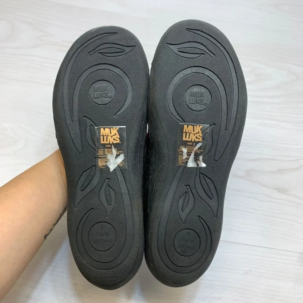 Muk‎ Luk Sport Shoes Womens 9 Brown Black Snake Slip On Comfort Loafers